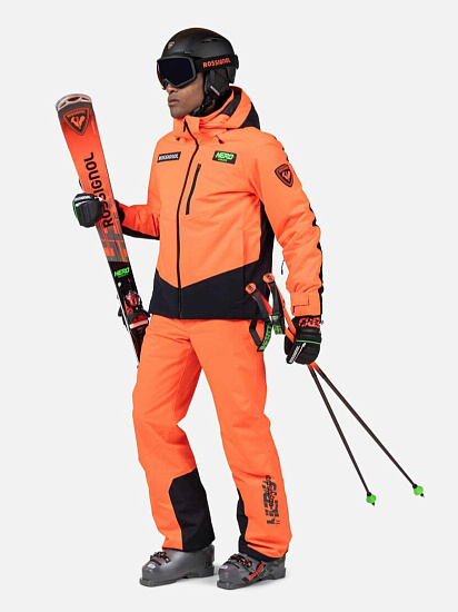 Куртка мужская Rossignol Hero Blackside Neon Red - Фото 3 большая
