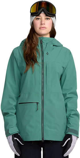 Куртка женская Volcom Cloudbreaker Stretch 30K Spruce Green - Фото 3 большая