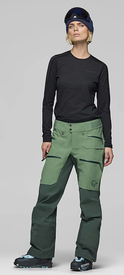 Брюки женские Norrona Lofoten Gore-Tex Pro Dark Ivy - Фото 2 большая