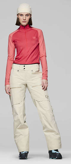 Брюки женские Norrona Lofoten Gore-Tex Insulated Oatmeal - Фото 2 большая