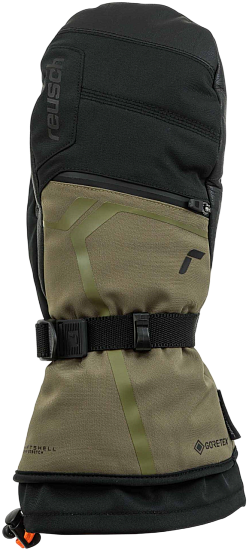 Варежки мужские Reusch Down Spirit Gtx Mitten Black/Burnt Olive - Фото 2 большая