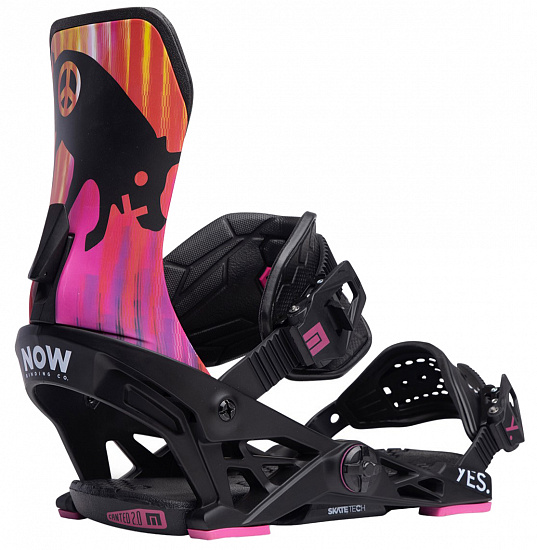 Сноубордические крепления NOW Yes Collab Black/Pink - Фото 1 большая