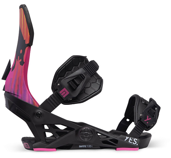 Сноубордические крепления NOW Yes Collab Black/Pink - Фото 5 большая