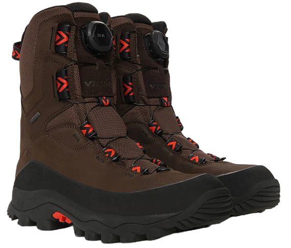 Ботинки мужские Viking Villrein High Gtx Boa Dark Brown/Red - Фото 3 большая