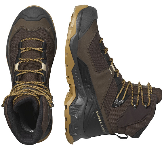 Ботинки мужские Salomon Quest Element Gtx Delicioso/Black/Dull Gold - Фото 2 большая