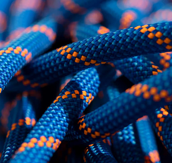 Верёвка Mammut Alpine Sender Dry 7.5мм/50м Blue/Vibrant Orange - Фото 2 большая