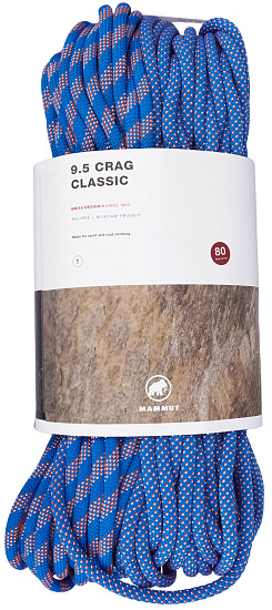 Верёвка Mammut Crag Classic Duodess 9.5мм/80м Carribean Blue/White - Фото 1 большая