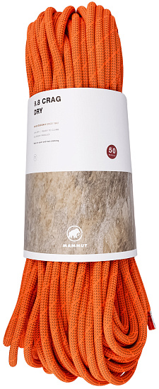 Верёвка Mammut Crag Dry 9.8мм/50м Vibrant Orange/Boa - Фото 1 большая