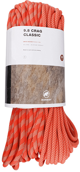 Верёвка Mammut Crag Classic Duodess 9.8мм/80м Vibrant Orange/White - Фото 1 большая