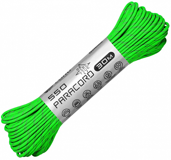 Паракорд Cord 550 30м световозвращающий Lime - Фото 1 большая