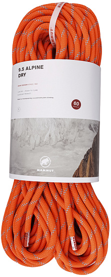 Верёвка Mammut Alpine Dry 9,5мм/60м Vibrant Orange/Zen - Фото 1 большая