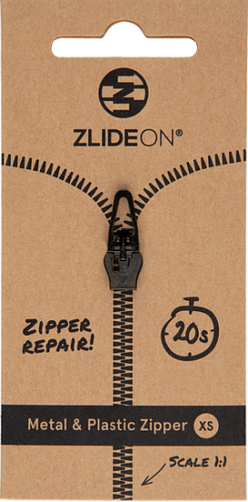 Бегунок для молнии ZlideOn 2022 Metal & Plastic Zipper XS Black - Фото 1 большая