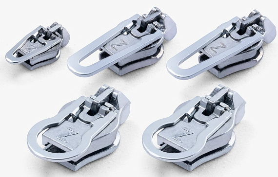 Набор бегунков для молнии ZlideOn 2022 Metal & Plastic Zipper XS L XL Silver (5 шт) - Фото 5 большая