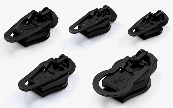 Набор бегунков для молнии ZlideOn 2022 Narrow Zipper Black XS-XL (5 шт) - Фото 4 большая