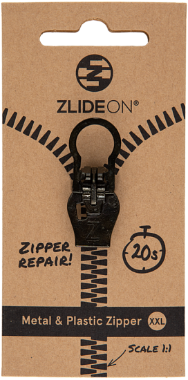 Бегунок для молнии ZlideOn 2022 Metal & Plastic Zipper XXL Black - Фото 1 большая