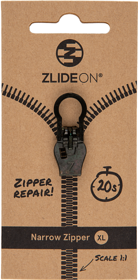 Бегунок для молнии ZlideOn 2022 Narrow Zipper XL Black - Фото 1 большая