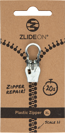 Бегунок для молнии ZlideOn 2022 Plastic Zipper XL Silver - Фото 1 большая