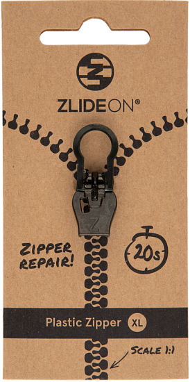 Бегунок для молнии ZlideOn 2022 Plastic Zipper XL Black - Фото 1 большая