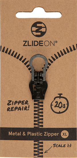 Бегунок для молнии ZlideOn 2022 Metal & Plastic Zipper XL Black - Фото 1 большая