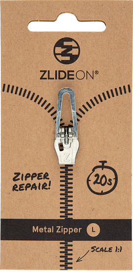 Бегунок для молнии ZlideOn 2022 Metal Zipper L Silver - Фото 1 большая