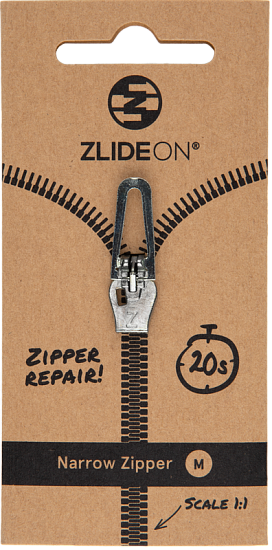Бегунок для молнии ZlideOn 2022 Narrow Zipper M Silver - Фото 1 большая