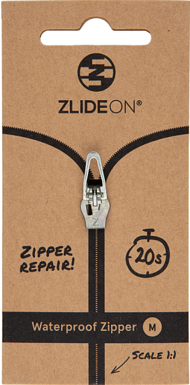 Бегунок для молнии ZlideOn 2022 Waterproof Zipper M Silver - Фото 1 большая
