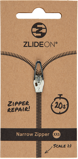 Бегунок для молнии ZlideOn 2022 Narrow Zipper XXS Silver - Фото 1 большая