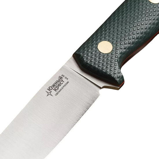 Нож Южный Крест Fang L Микарта VG10 Насечка Изумруд - Фото 3 большая