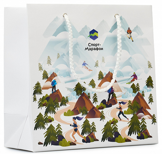 Пакет подарочный Спорт-Марафон 25x25 - Фото 1 большая