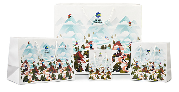 Пакет подарочный Спорт-Марафон 25x25 - Фото 2 большая
