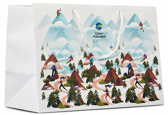 Пакет подарочный Спорт-Марафон 40x28 - Фото 1 большая