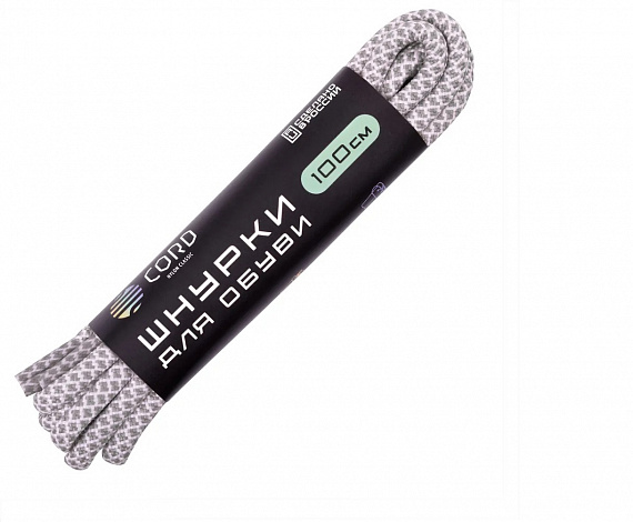 Шнурки Cord 100см White/Grey - Фото 1 большая