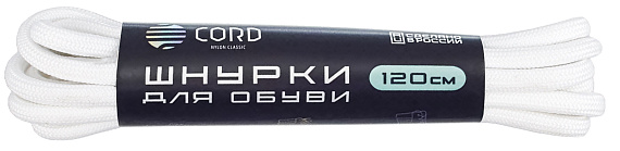 Шнурки Cord 120см White - Фото 1 большая