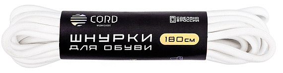 Шнурки Cord 180см White - Фото 1 большая