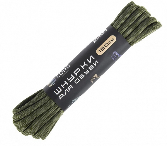 Шнурки Cord 180см Khaki - Фото 1 большая