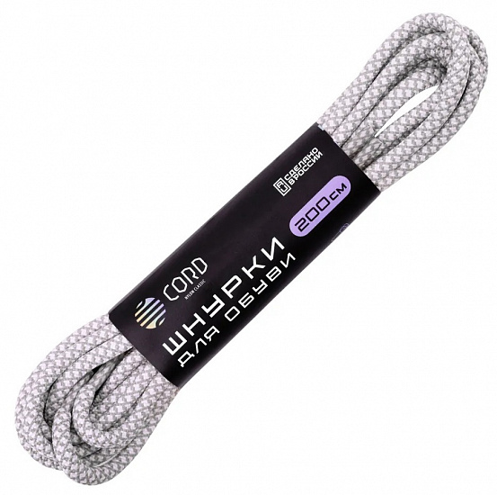 Шнурки Cord 200см White/Grey - Фото 1 большая