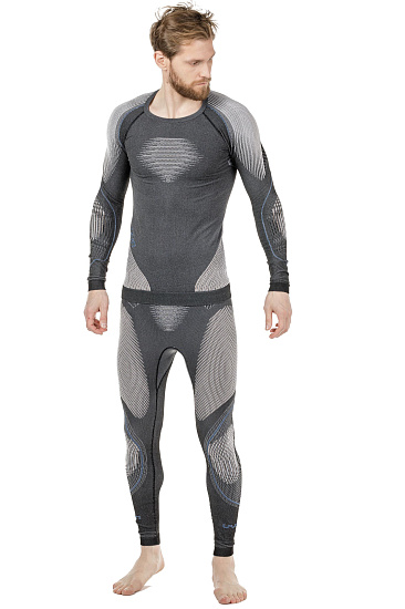 Кальсоны мужские UYN Evolutyon Uw Long Melange Anthracite Melange/Nude/Avio - Фото 4 большая