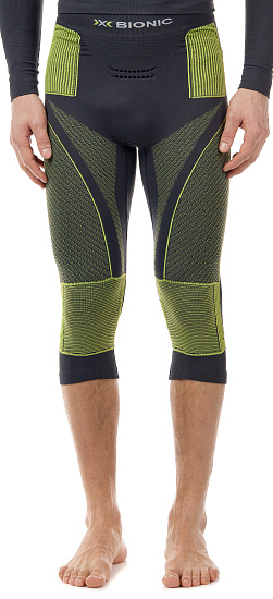 Кальсоны мужские X-Bionic Energy Accumulator 4.0 3/4 Charcoal/Yellow - Фото 4 большая