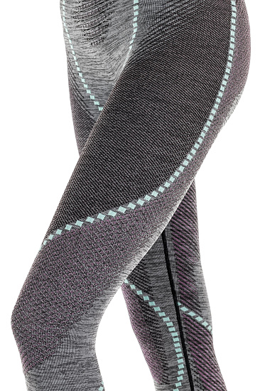 Кальсоны женские UYN Ambityon UW Long Black Melange/Pink/Aqua - Фото 4 большая