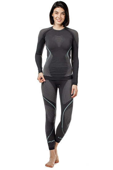 Кальсоны женские UYN Evolutyon Uw Long Charcoal/Anthracite/Aqua - Фото 4 большая