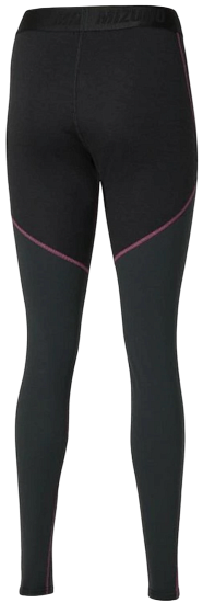 Тайтсы женские Mizuno Merino Wool Long Tight Black/Violet Quartz - Фото 2 большая