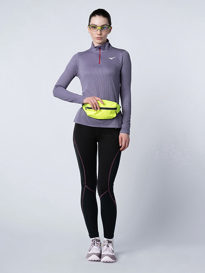 Тайтсы женские Mizuno Merino Wool Long Tight Black/Violet Quartz - Фото 3 большая
