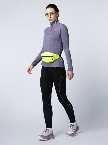 Тайтсы женские Mizuno Merino Wool Long Tight Black/Violet Quartz - Фото 4 большая