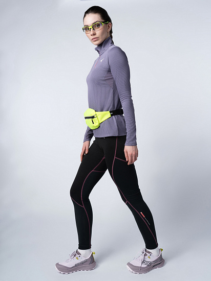 Тайтсы женские Mizuno Merino Wool Long Tight Black/Violet Quartz - Фото 5 большая