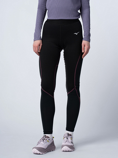 Тайтсы женские Mizuno Merino Wool Long Tight Black/Violet Quartz - Фото 6 большая