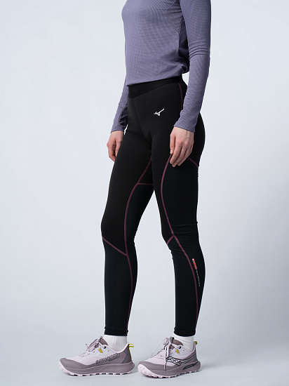 Тайтсы женские Mizuno Merino Wool Long Tight Black/Violet Quartz - Фото 7 большая