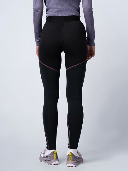 Тайтсы женские Mizuno Merino Wool Long Tight Black/Violet Quartz - Фото 8 большая