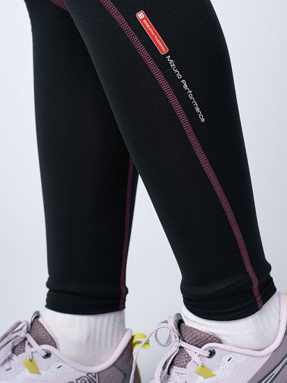 Тайтсы женские Mizuno Merino Wool Long Tight Black/Violet Quartz - Фото 10 большая