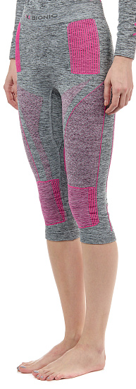 Кальсоны женские X-Bionic Energy Accumulator 4.0 Melange 3/4 Grey Melange/Pink - Фото 4 большая