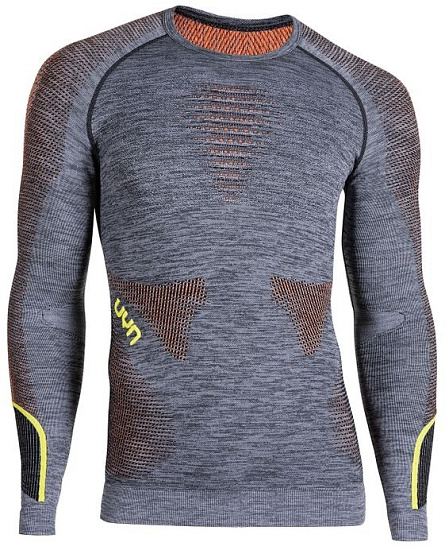 Лонгслив мужской UYN Ambityon Uw Black Melange/Orange/Yellow - Фото 1 большая